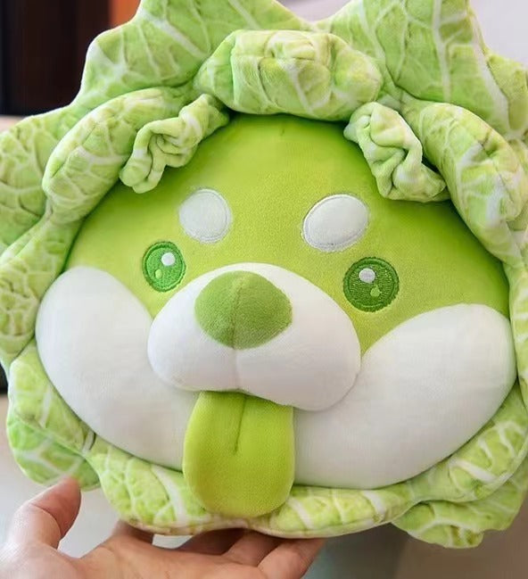 Creative Cute Cabbage Puppy Plush Toy Vegetable Dog Pillow