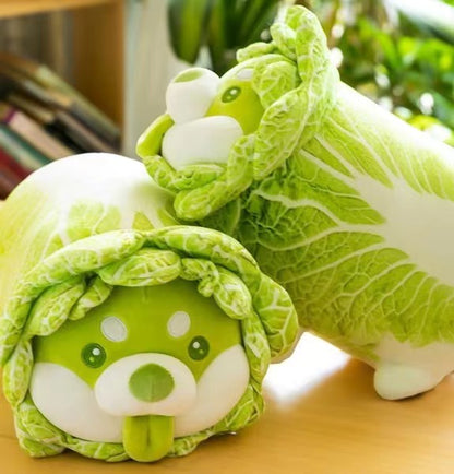 Creative Cute Cabbage Puppy Plush Toy Vegetable Dog Pillow
