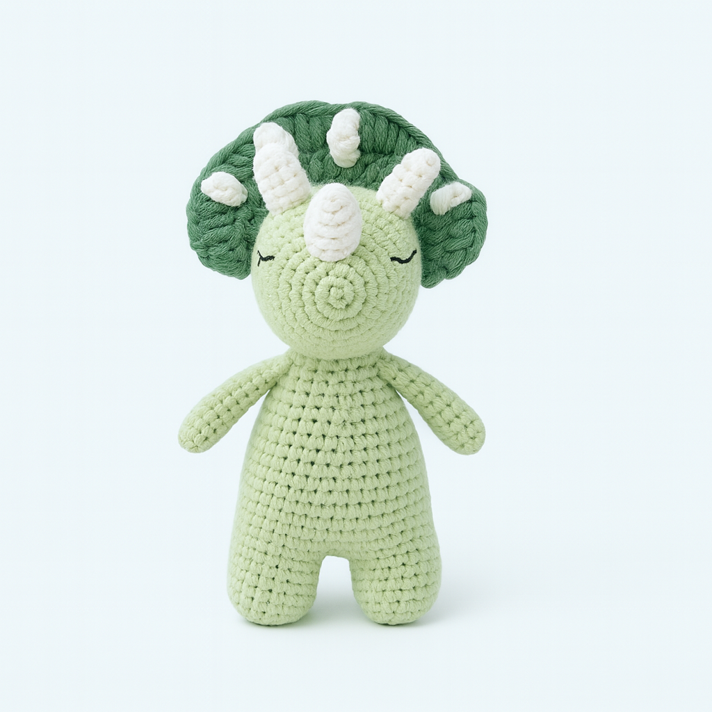 Finished Hand-knitted Triceratops Plush Toy Doll