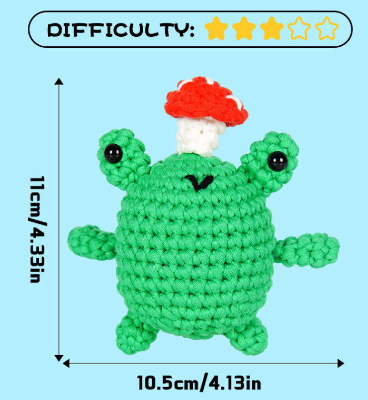 DIY Frog With Mushroom Doll Crochet Kit