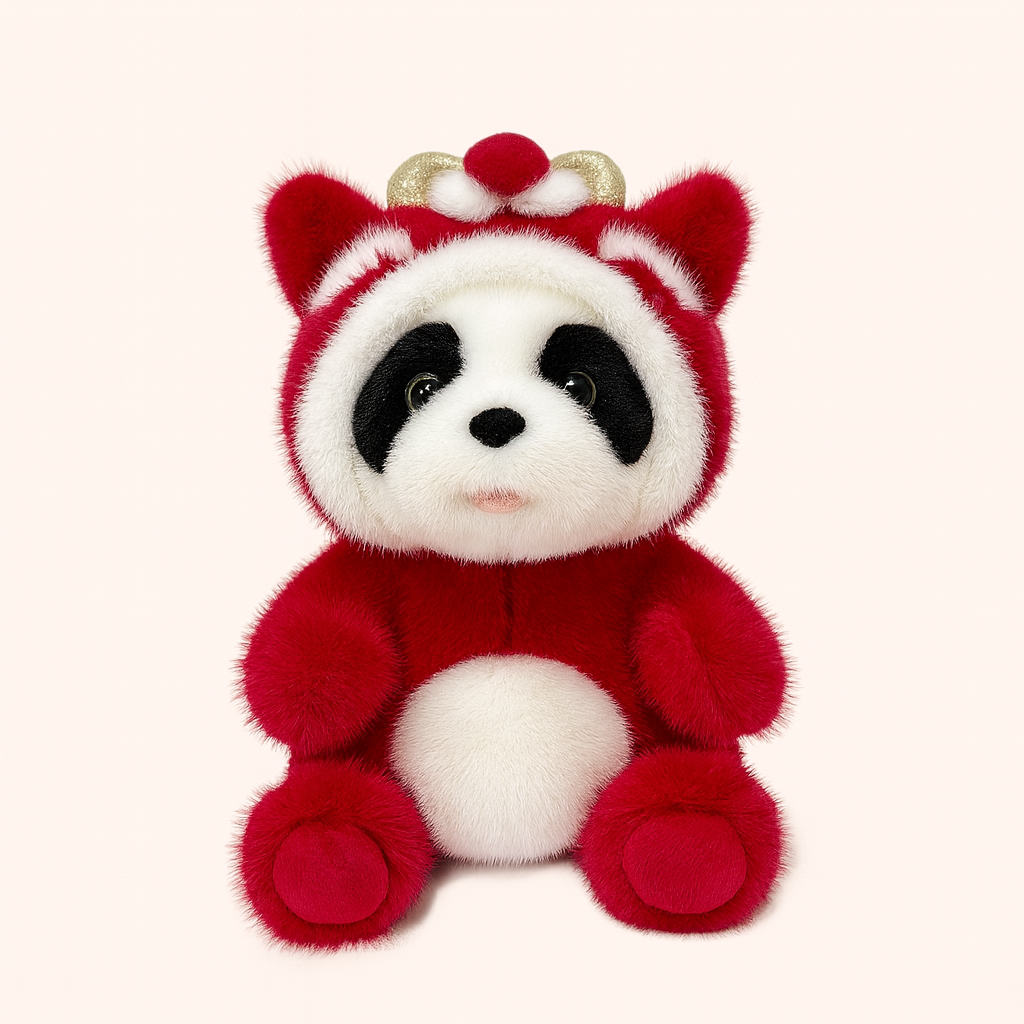 Limited Edition Panda Plush Toy Doll Chinese Zodiac Dragon Costume Style
