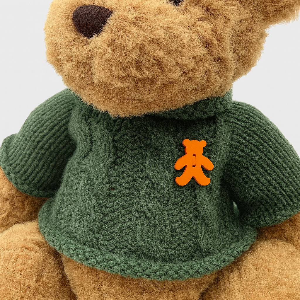 Pastoral Green Sweater Bear Plush Toy