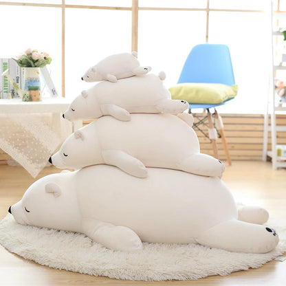Polar bear plush toy large cloth doll long pillow