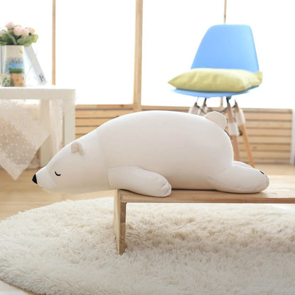 Polar bear plush toy large cloth doll long pillow