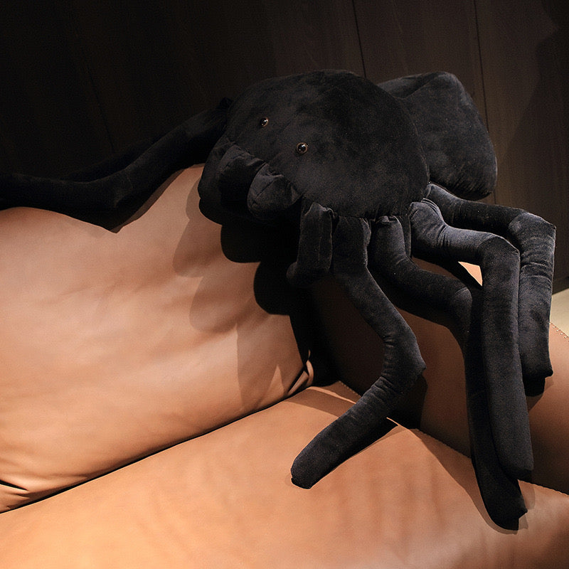 Black Spider Stuffed Animals Plush Pillow Kids Funny Toy Dolls