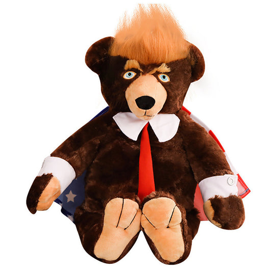 Donald Trump Teddy Flag Bear Plush Toy Cute Animal Bear Dolls