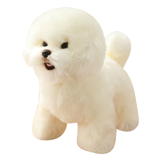 Cute Realistic White Dog Plush Plush Toys Kids Gift