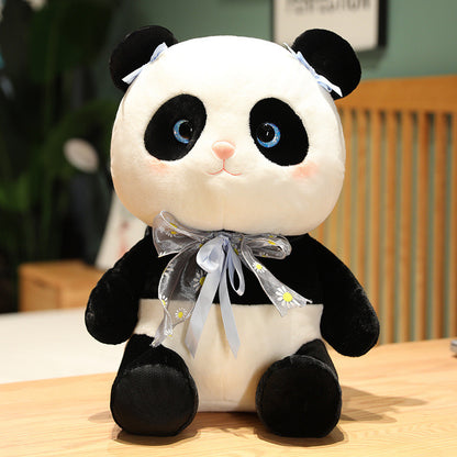 Customized Panda Doll Bear Plush Toy With Ribbon