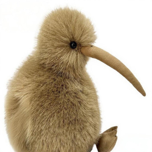 The fluffy brown kiwi bird plush toy, with its fluffy feathers and round body, is a great gift for children to explore a new world