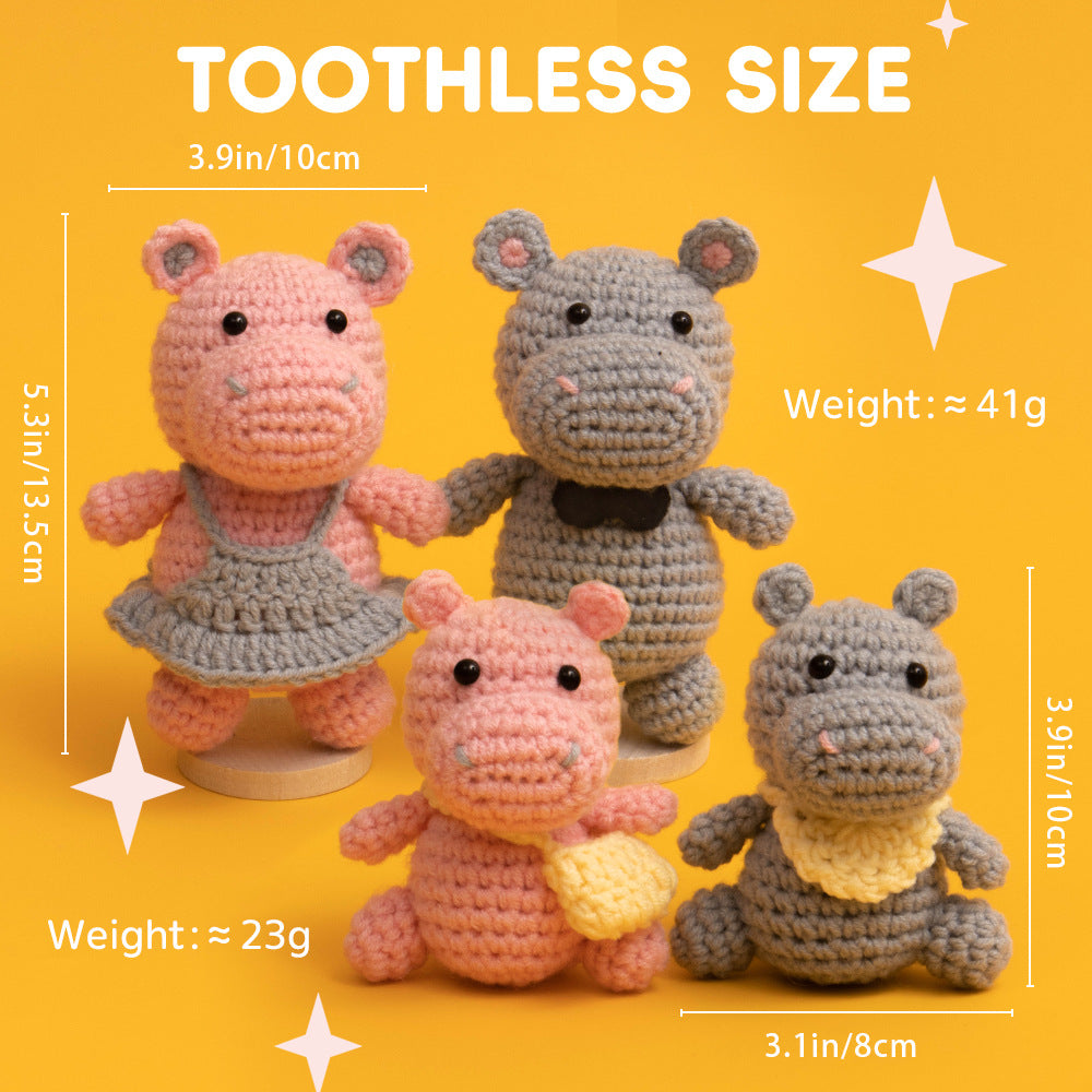 DIY Hippo Family Crochet Kit