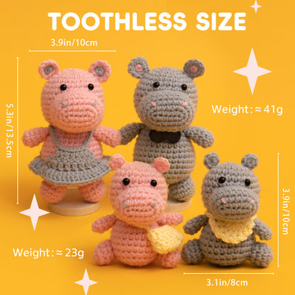 DIY Hippo Family Crochet Kit