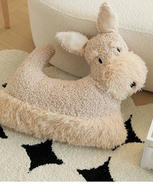The Scottish Terrier plush toy pillow has a bionic wool curl design and is soft and warm to the touch. Its unique texture and shape can become the most eye-catching focus in your space.