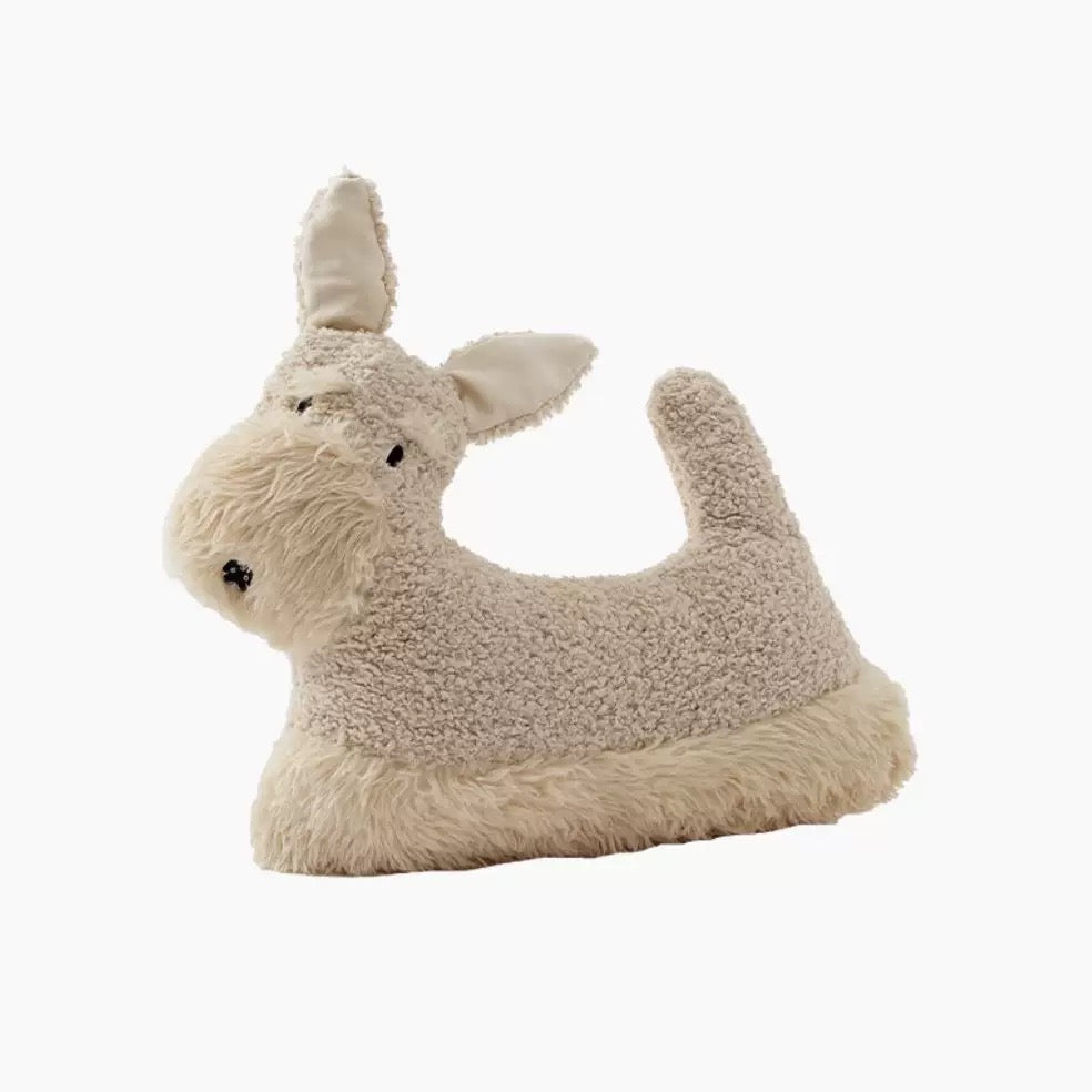 The Scottish Terrier plush toy pillow has a bionic wool curl design and is soft and warm to the touch. Its unique texture and shape can become the most eye-catching focus in your space.