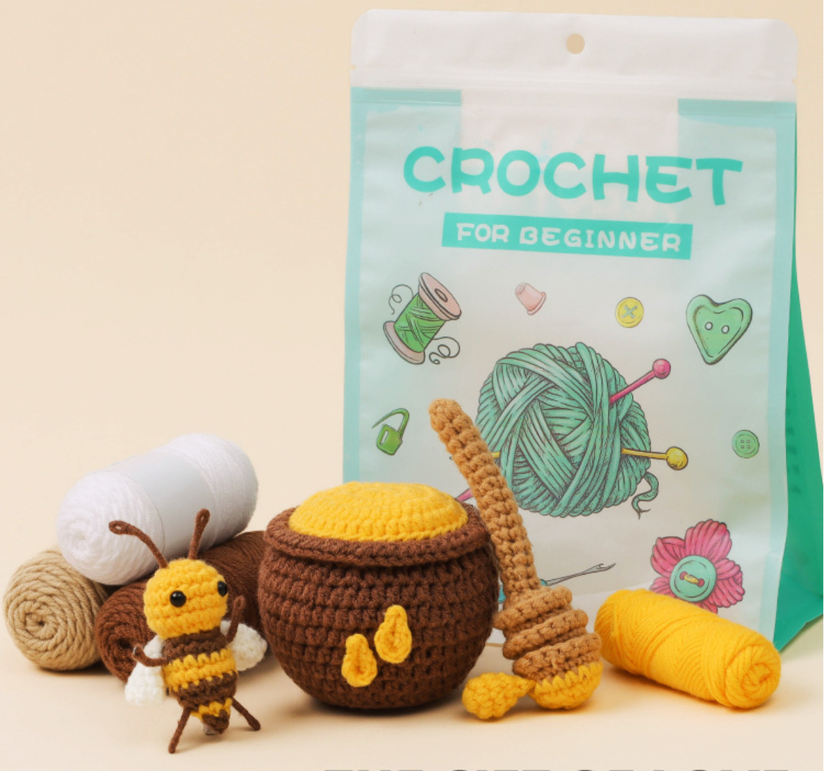DIY Bee & Honey Pot Crochet Kit