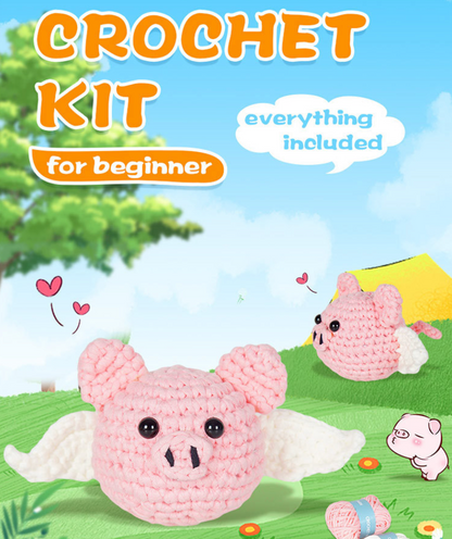 DIY Angel Pig Pendant Doll Crochet Kit