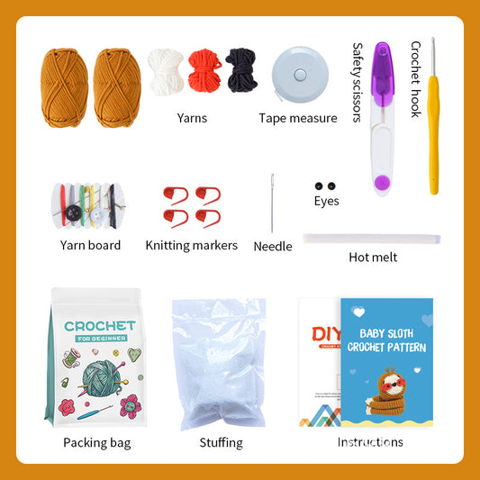 DIY Baby Sloth Doll Crochet Kit