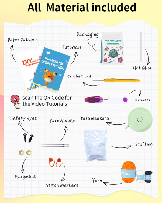 DIY Big-tailed Fox Doll Crochet Kit