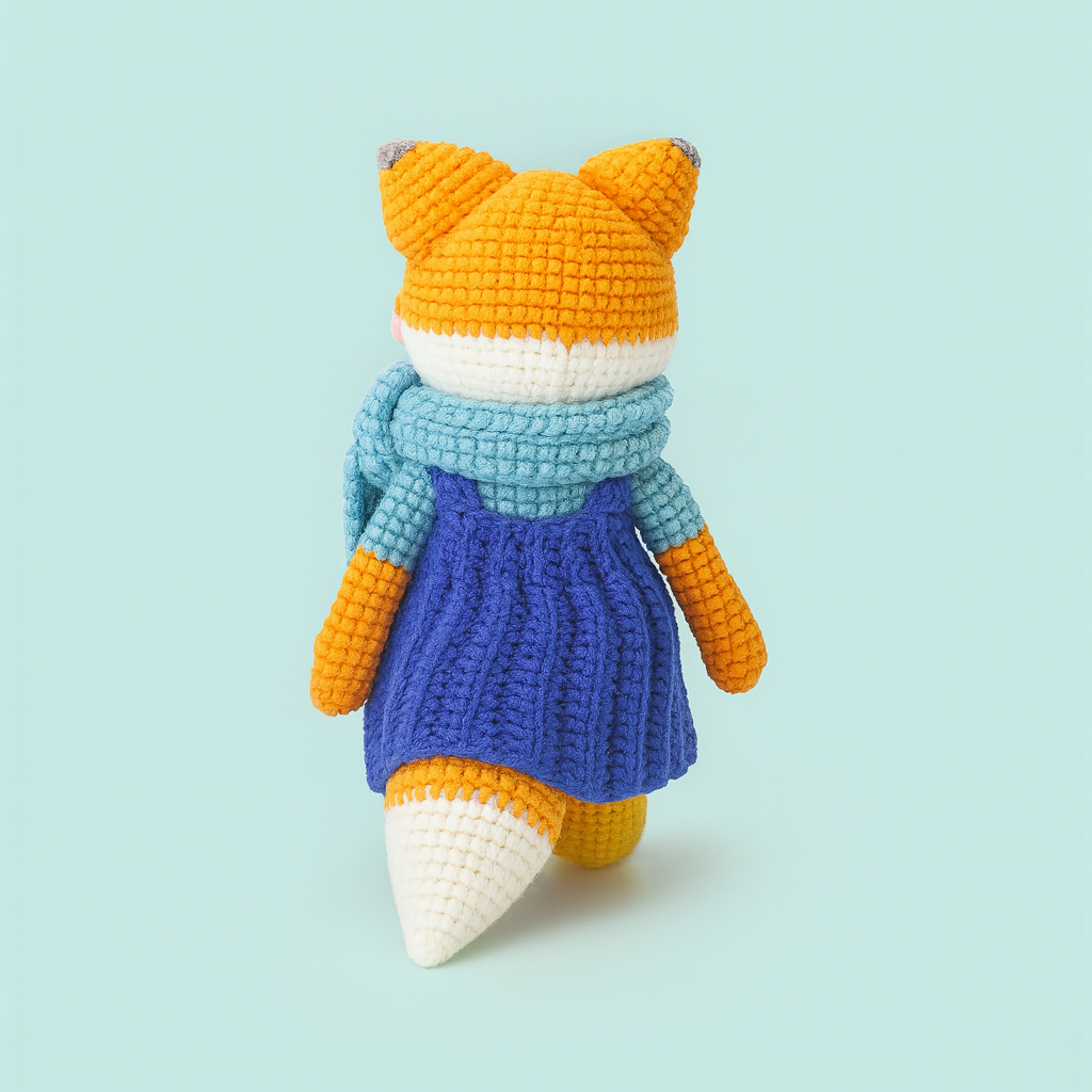 Finished Handmade Crochet Fox Plush Toy Doll