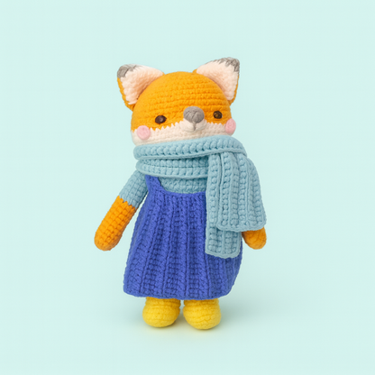Finished Handmade Crochet Fox Plush Toy Doll