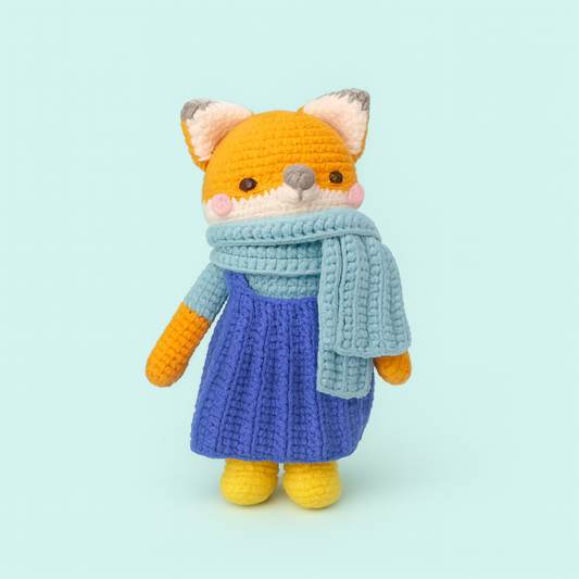 Finished Handmade Crochet Fox Plush Toy Doll