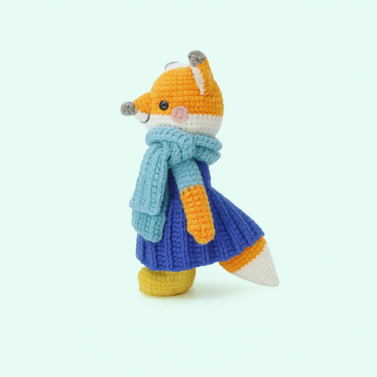 Finished Handmade Crochet Fox Plush Toy Doll