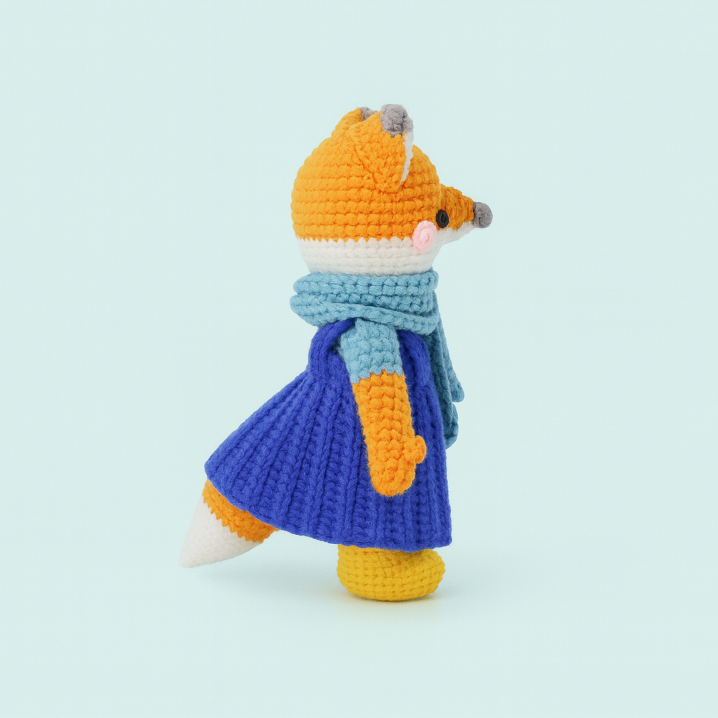 Finished Handmade Crochet Fox Plush Toy Doll