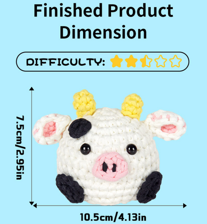 DIY Cow Doll Pendant Crochet Kit