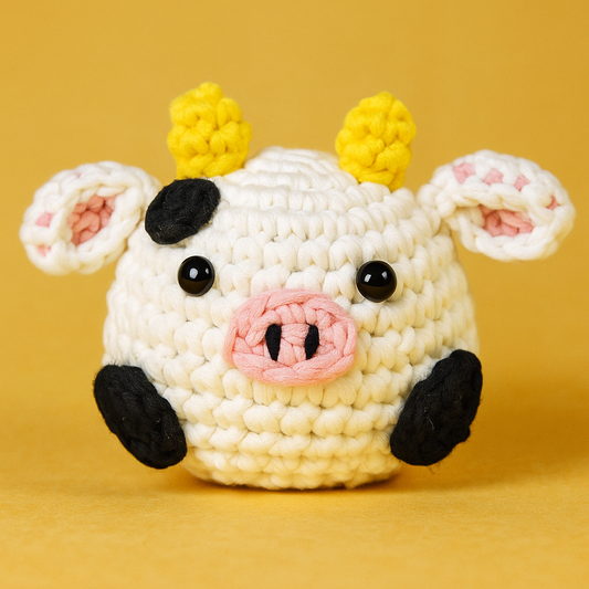 DIY Cow Doll Pendant Crochet Kit