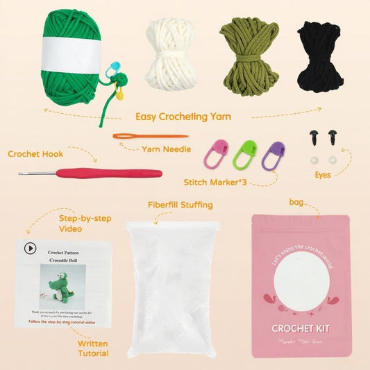 DIY Crocodile Doll Crochet Kit