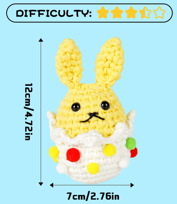 DIY Eggshell Rabbit Doll Crochet Kit