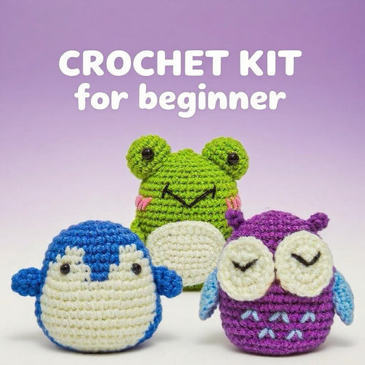 DIY Frog Penguin Owl Doll Crochet Combination Kit