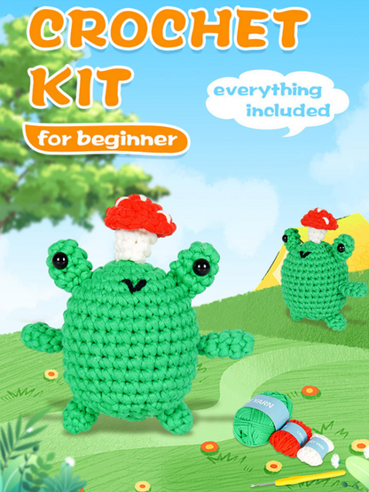 DIY Frog With Mushroom Doll Crochet Kit