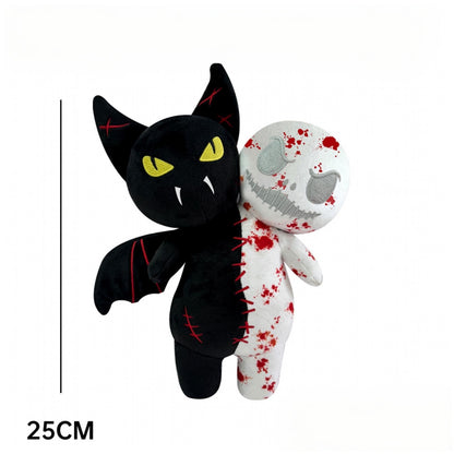 Halloween horror plush toys that glow at night - pumpkin skull doll and ghost bat doll.Two-in-one horror matching design, full of creativity, perfectly fits the Halloween theme.