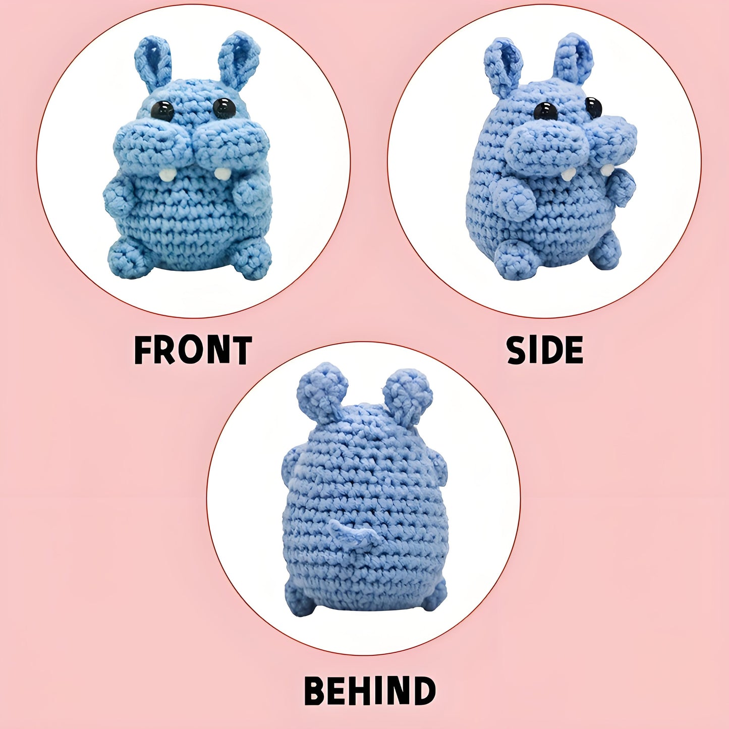 DIY Hippo Doll Crochet Kit
