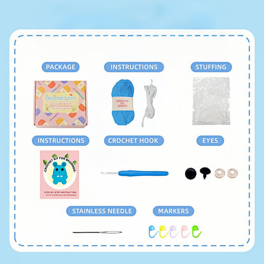 DIY Hippo Doll Crochet Kit