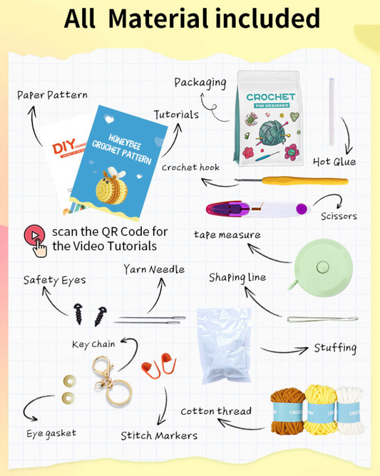 DIY Honeybee Pendant Doll Crochet Kit
