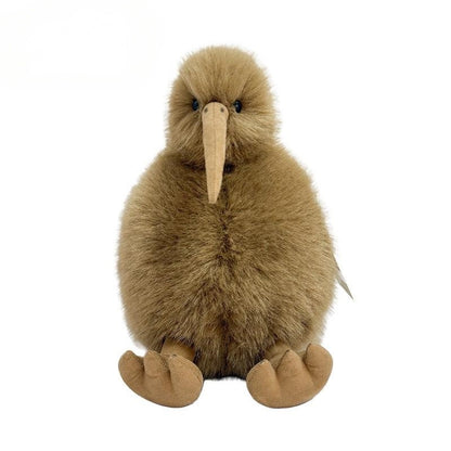 The fluffy brown kiwi bird plush toy, with its fluffy feathers and round body, is a great gift for children to explore a new world
