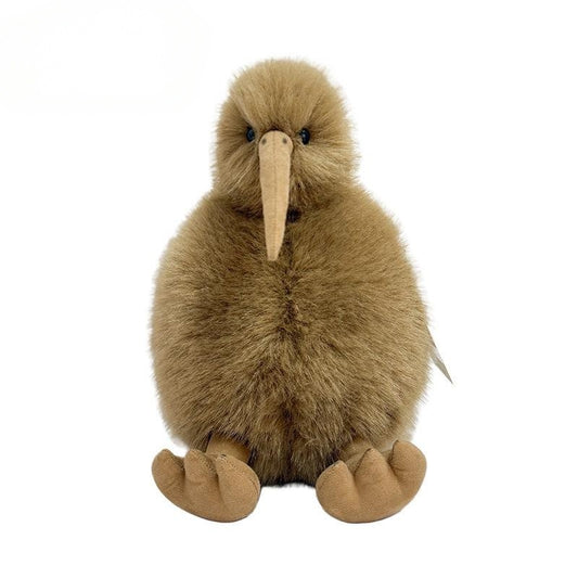 The fluffy brown kiwi bird plush toy, with its fluffy feathers and round body, is a great gift for children to explore a new world
