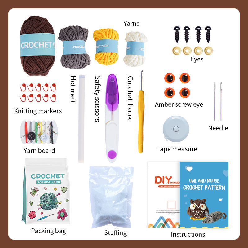 DIY Owl Mouse Doll Crochet Kit