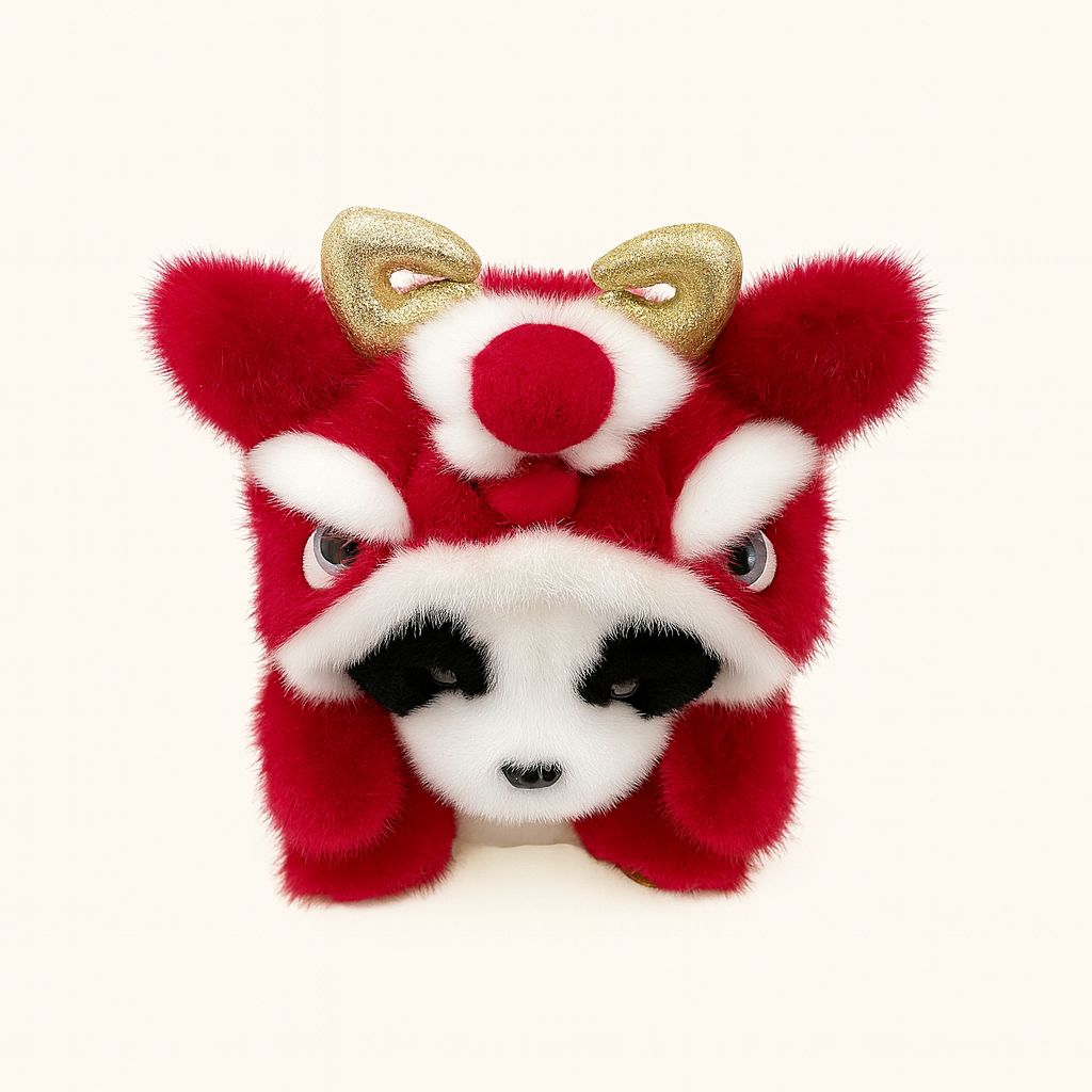 Limited Edition Panda Plush Toy Doll Chinese Zodiac Dragon Costume Style