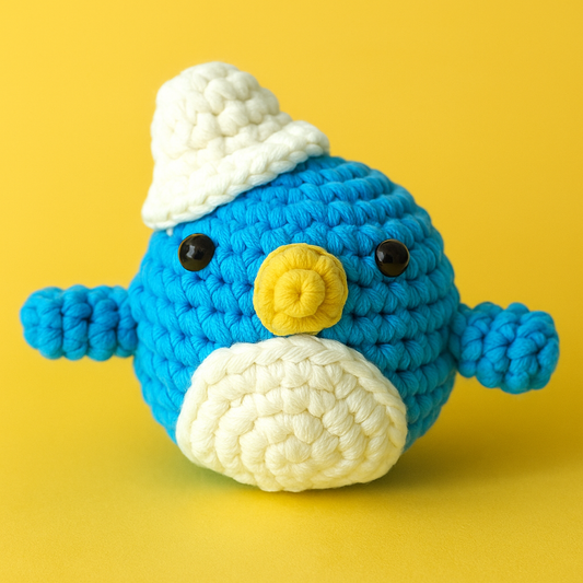 DIY Blue Penguin Doll Crochet Kit