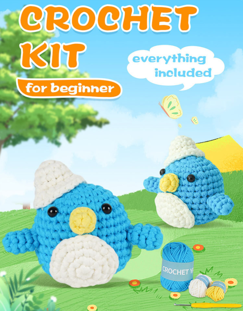 DIY Blue Penguin Doll Crochet Kit