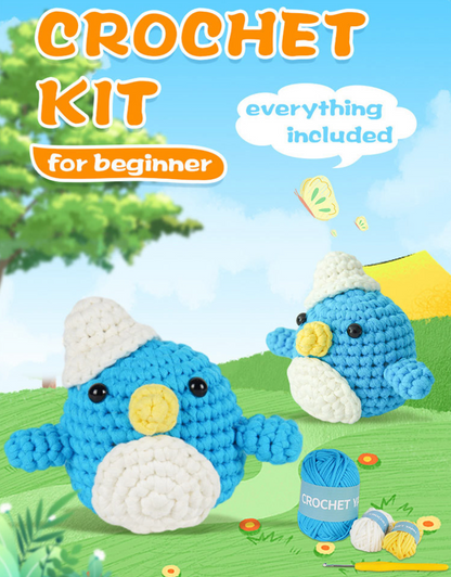 DIY Blue Penguin Doll Crochet Kit