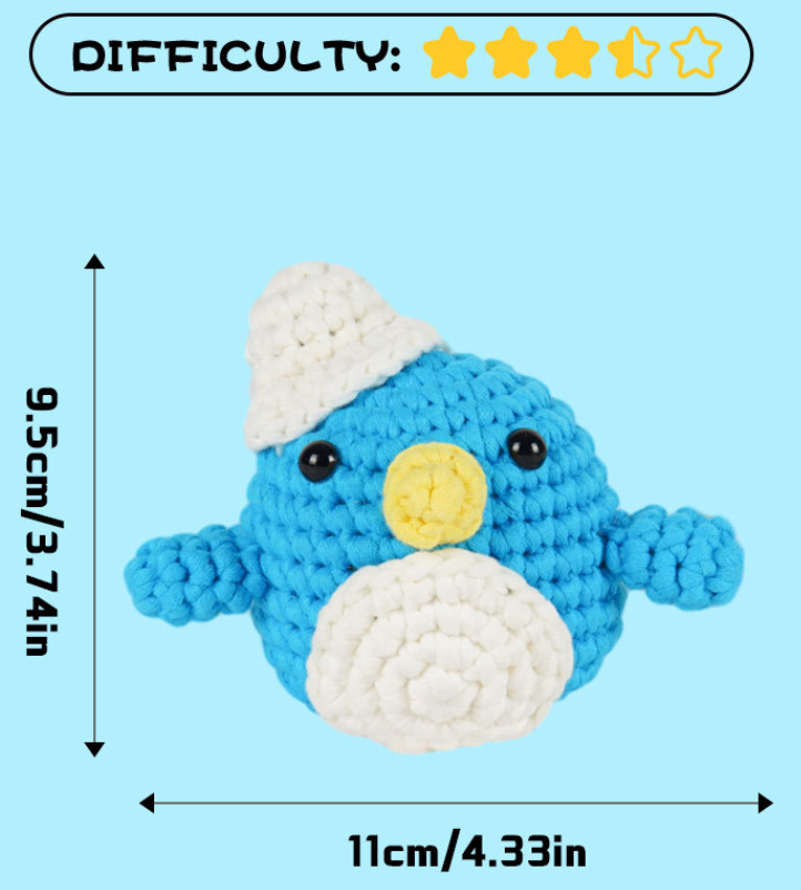 DIY Blue Penguin Doll Crochet Kit