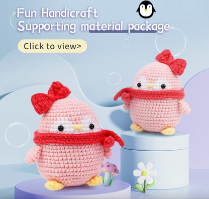 DIY Pink Penguin Doll Crochet Kit