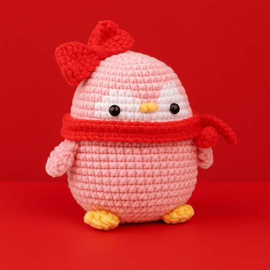 DIY Pink Penguin Doll Crochet Kit