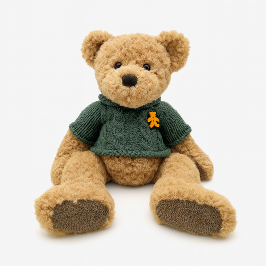 Pastoral Green Sweater Bear Plush Toy