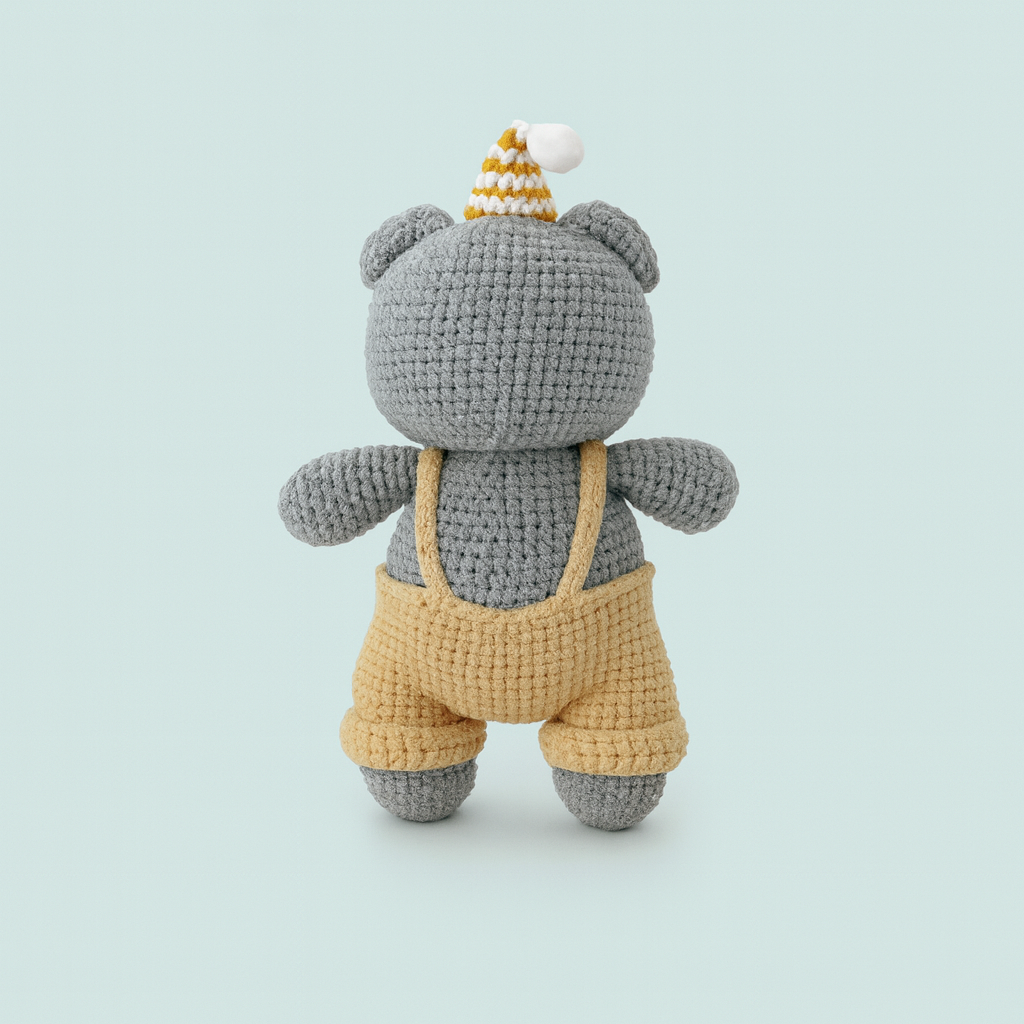 Finished Handmade Crochet Bear Plush Toy Doll