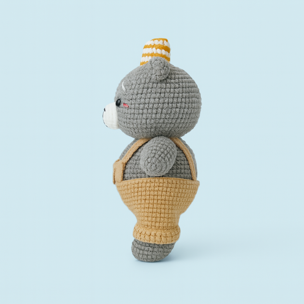 Finished Handmade Crochet Bear Plush Toy Doll