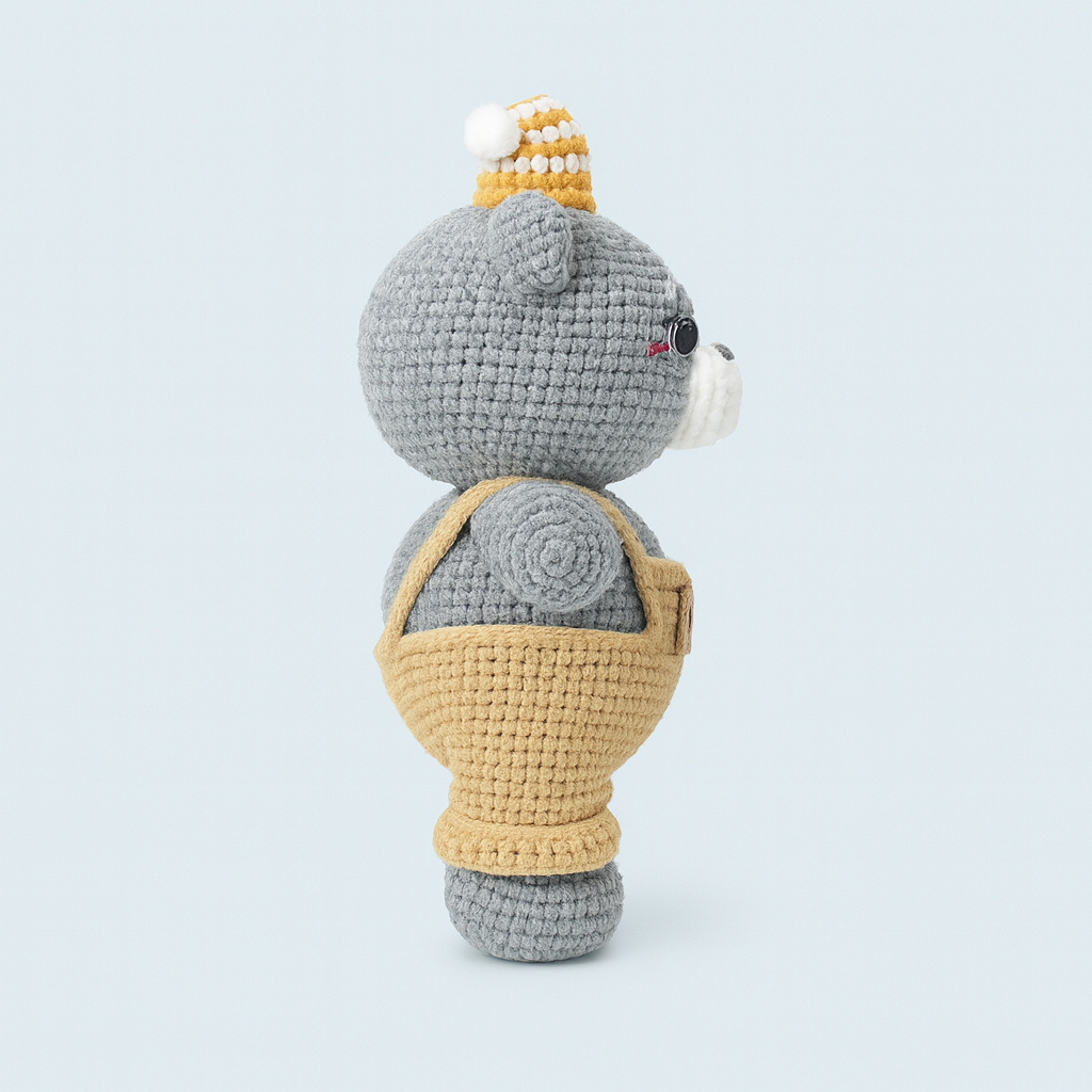Finished Handmade Crochet Bear Plush Toy Doll
